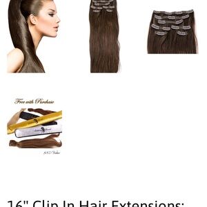 Brown Clip-On human Hair Extensions